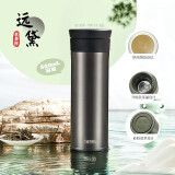 膳魔师（THERMOS）保温杯550ml男女士陶瓷内胆泡茶咖啡保冷水杯子TCMV-550LC BK