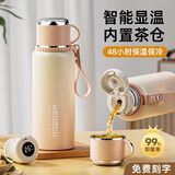 恩尔美（nRMEi）保温杯大容量女士高颜值茶水分离泡茶杯新款大号316保温壶水杯子 粉色 800ml 【抗菌316/内置茶仓】