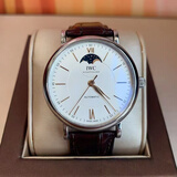 【二手99新】万国IWC瑞士手表 柏涛菲诺达文西男士自动机械腕表大表径商务款计时款后镶钻 二手奢侈品 IW459401 白盘月相