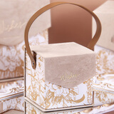 欧利文婚庆伴手礼物喜糖小礼盒小号高级感盒子口红生日礼物节日化妆品月饼零食包装盒14*14*14cm 香槟色