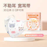 史迪克 儿童尺寸医用外科口罩婴幼儿宝宝口罩3D立体独立包装灭菌级透气 3D小灰熊 30枚【0-3岁】