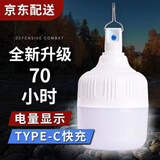 藤梵 充电灯泡应急灯夜市摆地摊灯家用户外照明灯led挂灯无线强光露营 强光7W电显9-24小时续航80