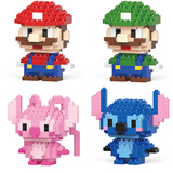 VTR迷你微小颗粒拼装积木玲娜星黛小积木玩具礼物草莓熊拼插 迷你/玛丽红+玛丽绿+安琪儿+史迪