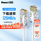 PANDUIT 泛达六类细网线CAT6类千兆跳线POE监控办公家用水晶头宽带成品网线 圣洁白 10米