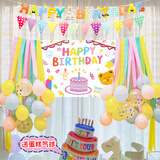 创承印艺女孩女宝儿童ins小红书生日装饰场景布置气球流苏背景墙派对用品