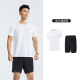 361°跑步运动套装男夏季健身休闲羽毛球短袖短裤两件套652414001H-1