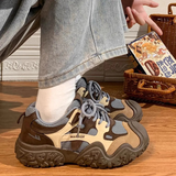 回力女鞋秋冬登山鞋厚底轻便时尚老爹鞋女4518 灰/棕 36/尺码偏大半码