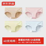 京东京造4条装女士内裤女纯棉桑蚕丝抑菌底裆少女三角内裤女中腰 XL