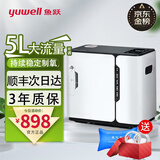 鱼跃吸氧机家用制氧机老人孕妇便携轻音制氧雾化一体家庭氧疗5升氧气 【院内标准款】5升氧可调+吸氧礼包+晒单血氧仪