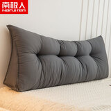 南极人（Nanjiren）床头靠背垫靠枕床上靠垫沙发护腰靠垫大软包宿舍床头靠垫防撞 简约-深灰【蓬松质感 支撑透气】 含枕芯 （长90*高50*厚15）0.9床