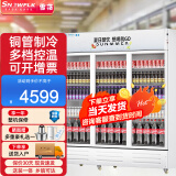 雪花（SNOWFLK）冷藏展示柜饮料柜便利店冰箱 保鲜饮料冷柜 冷藏陈列柜商用立式冰柜 三门带锁多档控温直冷