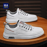 海澜之家（HLA）男鞋新款时尚休闲鞋百搭小白鞋子轻便运动鞋套脚舒适板鞋男 白灰色（HAABXM3ABa0469 41
