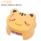 温鑫福加厚小凳子塑料椅子换鞋凳家用小板凳儿童矮凳沙发穿鞋凳成人圆凳 小号黄色 底部带防滑垫