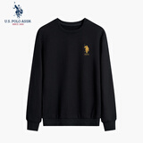 U.S. POLO ASSN.卫衣男秋季圆领潮流宽松长袖T恤男士休闲上衣男装 黑色 XXXL 