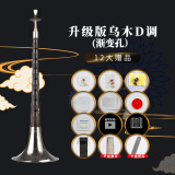 新艺乌木唢呐演奏专业黑檀木唢呐乐器全套初学者入门大小号喇叭 【推荐款】乌木D调白碗+12大赠品