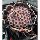 鲜花情99朵曼塔乌梅子酱玫瑰花束送女友闺蜜老婆生日礼物同城 【我心永恒】52朵乌梅子酱-曼塔喷染 同城配送 支持预约日期