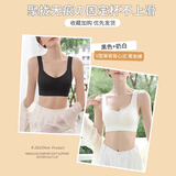 莫代尔无痕内衣女小胸聚拢提拉收副乳防下垂胸罩运动美背心式无钢圈文胸 黑色+奶白【两件装更划算】 M 【推荐95-110斤】
