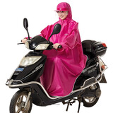 骑安 电动车雨衣山地自行车雨披男女单人成人学生有袖加厚加大雨衣 玫红色牛津款 XXXL1件