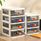 锋上 桌面收纳盒抽屉式办公桌面收纳箱文件收纳柜书桌文件整理置物柜 桌面抽屉收纳盒【白色-3层】