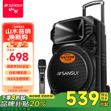 山水（SANSUI） A12-66广场舞音响户外K歌重低音蓝牙音响便携式移动舞台拉杆音箱大功率扩音器 豪华版（12寸重低音+单麦）