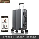 洛斯伯里（Roserooen）行李箱大容量拉杆旅行箱铝镁合金密码箱男轻音万向轮商务登机箱女 枪色 20英寸 适合一周内短途旅行