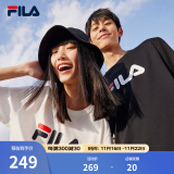 斐乐（FILA）官方情侣短袖T恤男女装夏季经典LOGO圆领运动套头衫纯棉宽松上衣 雪白-WT S