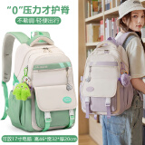 陌迪新款初中书包女高中生大学生书包ins高质量学院风双肩包减负护脊 浅绿色 大容量耐用【46*33*18CM】