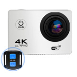 摄徒F60高清WIFI防水防抖运动摄机像4K浮潜水下相机户外自行摩托车头盔骑行车记录仪口袋便携式 4K-白色遥控 官方标配【标准配件-1块电池】