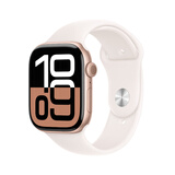 Apple Watch Series 10 智能手表42毫米玫瑰金色铝金属表壳淡桃粉色运动型表带M/L移动补贴【GPS】