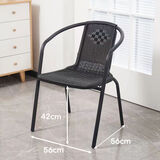 自力阳台桌椅藤椅三件套组合简约椅子户外休闲腾椅室外庭院单人小茶几 黑色围椅 (2把起发)标价是单把价