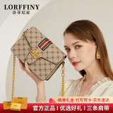 LORFFINY轻奢品牌包包女包复古印花斜挎包女士单肩包女人包情人节生日礼物 卡其色