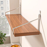 馨婺家墙上置物架一字板床头置物板墙壁支撑架子木板隔板壁挂式客厅书架 胡桃色30*15-带粘钩+无痕钉+底托