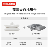 大白枕 [一对] + 小京研枕套 [一对] 100%健康原生纤维A类双人枕
