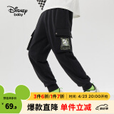 迪士尼（Disney）男童儿童长裤子休闲运动裤春秋装新品时尚童装宝宝户外运动服 碳黑-工装唐老鸭男 140cm
