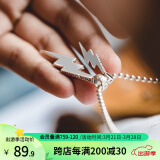 马登福叔 美式复古925纯银简约长款项链男女阿美咔叽潮流百搭工装吊坠配饰 大闪电(无链子)