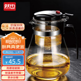 然也（RAE）飘逸杯按压式内胆加厚耐热玻璃茶水分离泡茶壶1200ml茶具SY1200