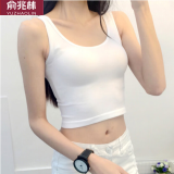 俞兆林2件吊带背心女 纯棉抹胸性感露脐半截裹胸小背心运动打底衫 吊带背心短款黑白各一件 均码130斤内