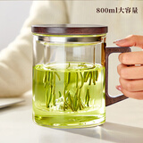 泥也泡茶杯茶水分离玻璃水杯子大容量高硼硅加厚耐热办公一人专用杯男