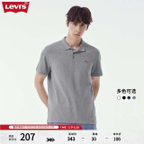 Levi's李维斯情侣同款短袖POLO衫休闲商务时尚轻薄舒适 灰色0002 S