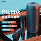 狂热者（ZEALOT） S69M蓝牙音箱大音量便携式K歌麦克风家庭KTV音响手机无线户外迷你话筒重低音炮音乐露营聚会 双人K歌套餐【经典黑】带2支话筒