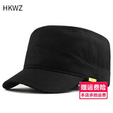 HKWZ大头围平顶帽男帽大码加大加深大号帽子男春夏季适合大脸戴的胖子 黑色（春秋款） 2XL 加大码(60-65cm）不是大头围别拍