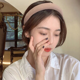 杰唯伊高颅顶宽边海绵发箍女法式碎发整理器洗脸压发头箍发卡红色头饰 BHFG#29浅咖色