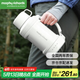 摩飞电器（Morphyrichards）电热水壶电水壶便携式烧水壶烧水杯旅行不锈钢保温一体全自动MR6061烧水壶电热水杯开水壶电热水瓶 1L 【MR6061白色】6H真空锁温