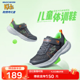 Skechers斯凯奇童鞋儿童运动鞋2024新减震软底男女童小白鞋跑步鞋303601L 男款/炭灰色/柠檬色/CCLM 38码