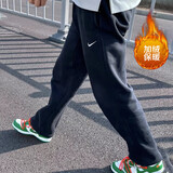 耐克（NIKE）运动裤男裤2026秋冬季新款休闲裤针织加绒保暖直筒裤长裤623455 623455-010黑色加绒  XL 推荐150-180斤