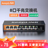 keepLINK KP-9000-8G 8口千兆交换机企业级家用宿舍安防监控网络分线器分流器交换器HUB分流器