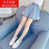 儿童裤子夏季薄款 女童牛仔短裤夏装2022新款儿童洋气女孩裤子中大童夏季薄款外穿潮 蓝色 160建议身高 150左右