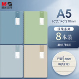 晨光（M&G）简约创意缝线本大学生可爱记事本笔记本子高中学生日记作业练习本 手账本考研开学文具 【淡染系列】A5*8本