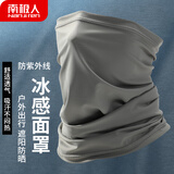 南极人防晒面罩男士夏季户外骑行冰丝挂耳凉感防紫外线钓鱼围脖口罩一体 深灰色