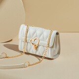 红蜻蜓包包女包时尚链条单肩包百搭女士斜挎包送老婆女朋友七夕礼物 米白色